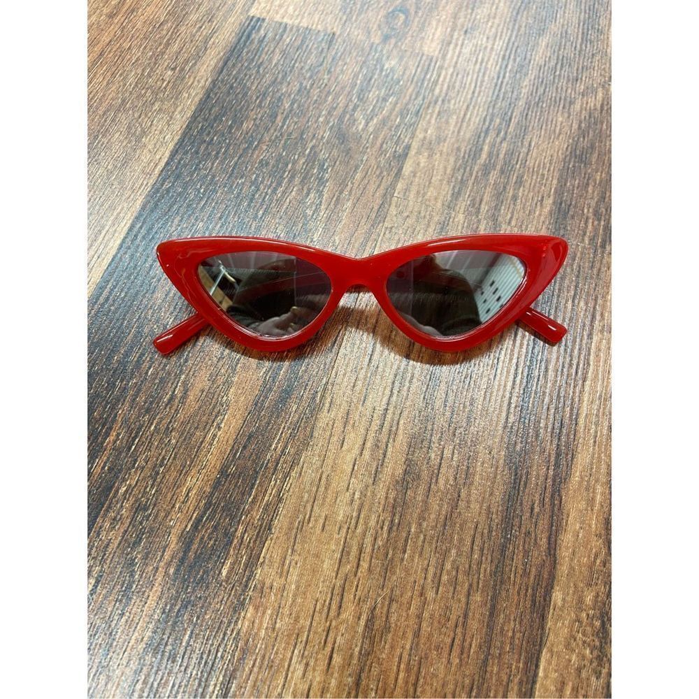 Women's Red Vintage Retro Cat Eyewear Mirrored Fashion Sunglasses One Size